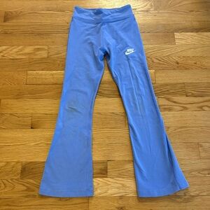 Nike girls size small blue purple flare leggings grass stains on one knee
